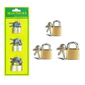 Padlock Security Locker 3x Brass