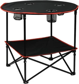 Portable Camping Side Table with 4 Cup Holders