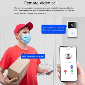 Smart Wireless Video Doorbell with Night Vision, Two-Way Audio & Mobile App Control