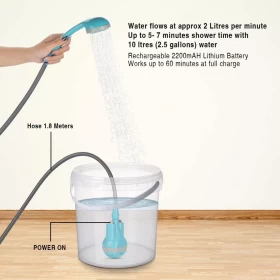 Travel Shataf Bidet Hose Spray with Foldable Bucket Rechargable -15lit