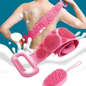 Silicone Bath Belt body Back Brush Wash Bathroom Clean Tools