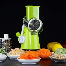 Vegetable Cutter Tabletop Drum Grater 3 Blades