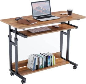 Adjustable Laptop Table Desk with Wheels Study/Work