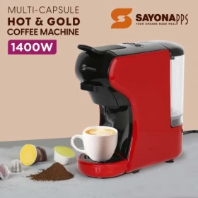 3-in-1 Hot & Cold Multi-Capsule Coffee Maker – 1450W
