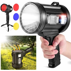 Lumens Super Bright Spotlight, Long Range Searchlight, Solar Powered