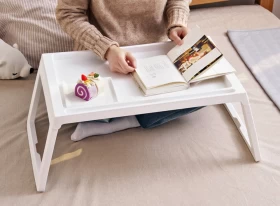 Small Folding Table with Stand - White