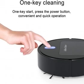 Smart Rechargeable Vacuum Cleaner Robot Black