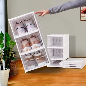 Stackable Shoe Boxes with Lids-4psc