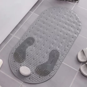 Non-Slip Bathroom Shower Mat with Pumice Foot Scrub